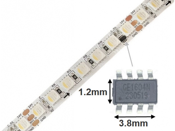 Advantages and disadvantages of using SOP8 min IC and standard IC for 5/12/24v addressable pixel led strip flex.