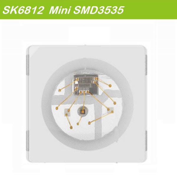 MFG SK6812 SMD 3535 RGB LED Chip - DC5V Mini Black Version (15-Piece Pack)